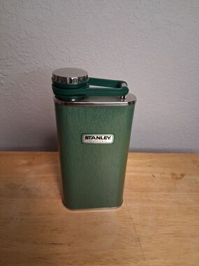Stanley Green Flask Vintage Style 6.25" Pocket Liquor Stainless Steel